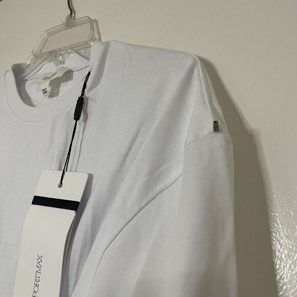 NEW! SPORTMAX PEPLO WHITE CORSET LACEUP CREW NECK TSHIRT SIZE SMALL $310 - Picture 5 of 11